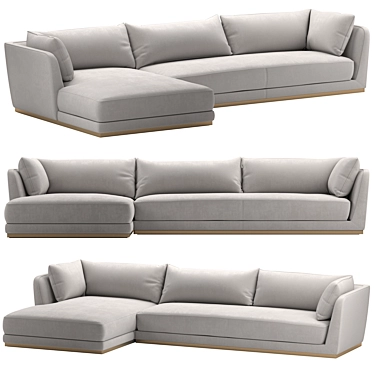 Elegant DORIAN Sofa Design 3D model image 1 