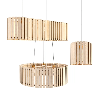 Brixham Drum Pendant Lighting Collection 3D model image 1 