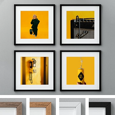 Modern Wall Art Set 6 3D model image 1 