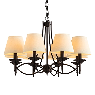 Sleek Fabric Lodge Chandelier 3D model image 1 