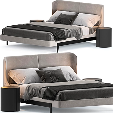 Modern Full-Size Bed 2015 3D model image 1 