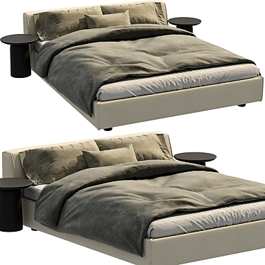 Luxurious Louis Bed in Millimeters 3D model image 1 