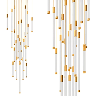 Ethereal Light Flux Chandelier 3D model image 1 