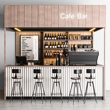 Modern Cafe Bar OBJ Furniture 3D model image 1 