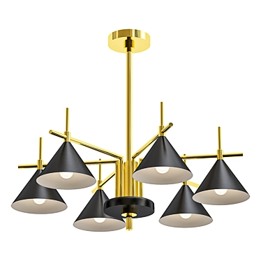 Sleek Metal Cone Ceiling Light 3D model image 1 