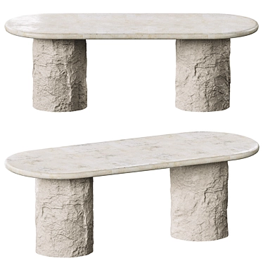 Elegant Isla Oval Dining Table 3D model image 1 