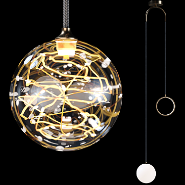 Glowing Ring & Orb Pendant Duo 3D model image 1 