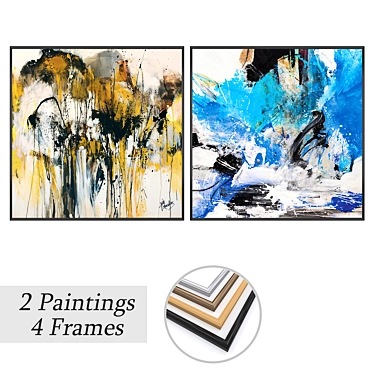 Artwork Set with Multiple Frames 3D model image 1 