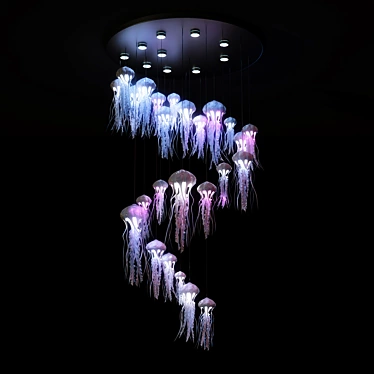 Illuminating Jellyfish Pendant Light 3D model image 1 