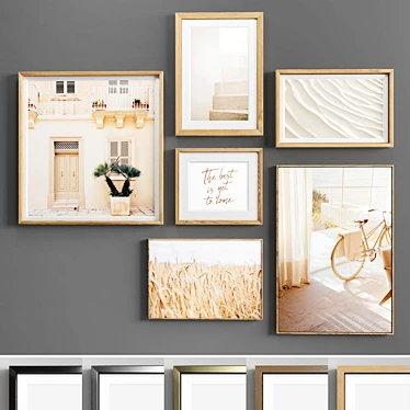 Modern Mixed Material Photo Frames 3D model image 1 