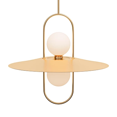 Brass 2-Light LED Pendant 3D model image 1 