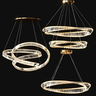 Spiral Crystal Chandelier Collection 3D model image 1 