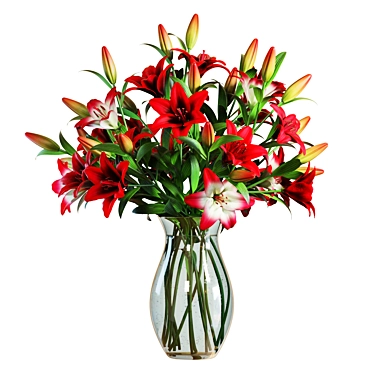 Luxury Red Lily Bouquet 3D 3D model image 1 