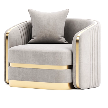 Elegance Defined: Modern Golden Armchair 3D model image 1 