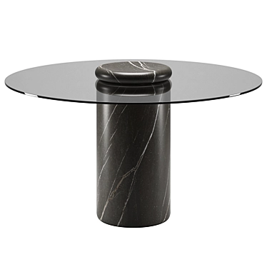 Modern Round Dining Table 1300mm 3D model image 1 