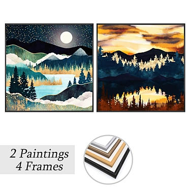 Artwork Set with Multiple Frames 3D model image 1 