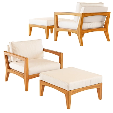 Zenhit Teak Lounge Set 3D model image 1 