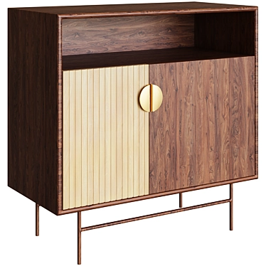 Bedside table LU243 Cabinet Oak and Gold