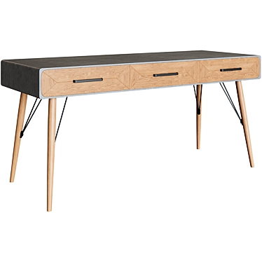 Aviator Oak Desk with Aluminium 3D model image 1 