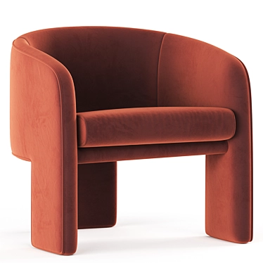 Vintage Milo Baughman Armchair Beige 3D model image 1 