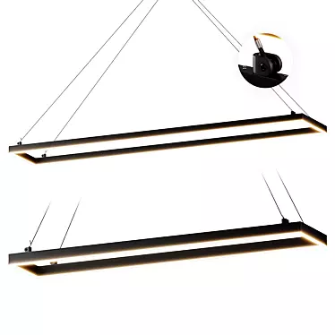 Modern LED Rectangle Pendant Light 3D model image 1 