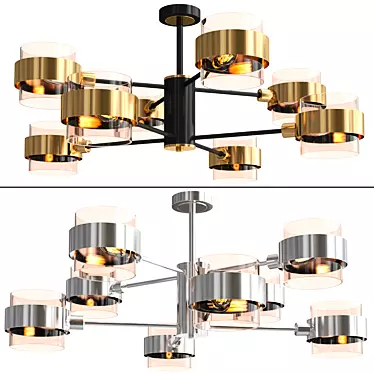 Industrial Loft Ceiling Chandelier 3D model image 1 