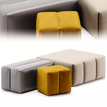 Contemporary GRANT Poufs Set, Domkapa 3D model image 1 