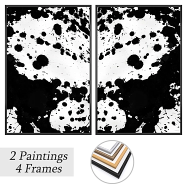 Set of Wall Art with Frames 3D model image 1 