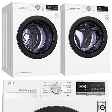 LG Washing & Dryer Set, Smart 3D model image 1 