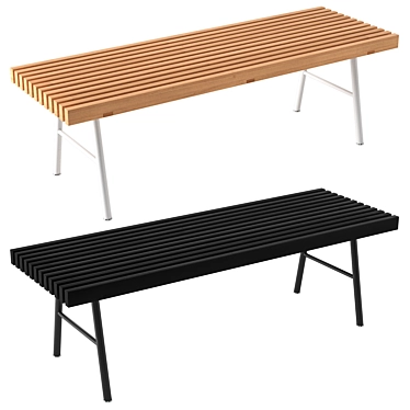 Modern Ash Transit Bench 3D model image 1 