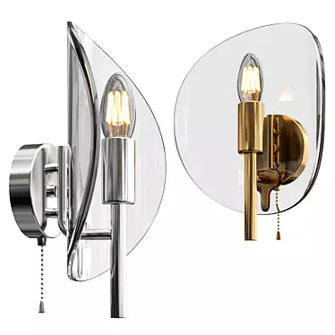 Brass Wall Light Fixture 3D model image 1 