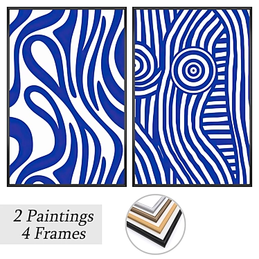 Artwork Set with Multiple Frames 3D model image 1 