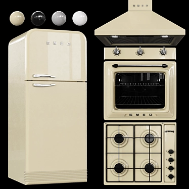 Smeg Victoria Kitchen Appliance Set 3D model image 1 