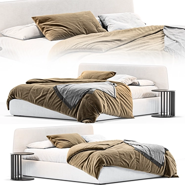 Sleek Boca Slim Bed Download 3D model image 1 