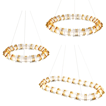 Modern Brass Acrylic Pendant Light 3D model image 1 