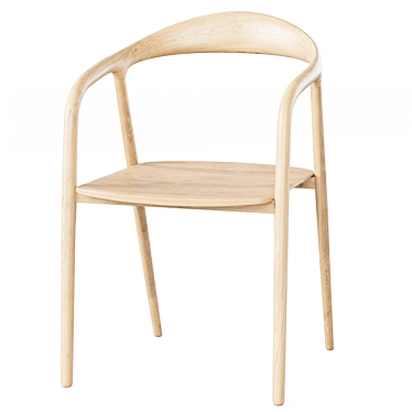 Lugano Chair in Natural Oak 3D model image 1 