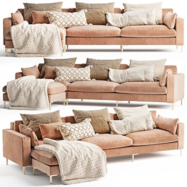 Contemporary 4-5 Seater Sofa Set 3D model image 1 