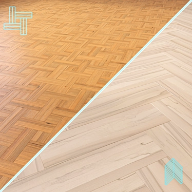 Wood Floor 3D Model Kit 3D model image 1 