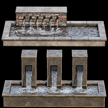 Serene Cascade Water Fountain 3D model image 1 