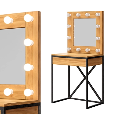 Makeup Vanity Table with Mirror 3D model image 1 