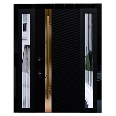 Modern Entrance Door 1779mm Black 3D model image 1 