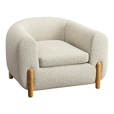 Boucle Textured Mermont Chair 3D model image 1 