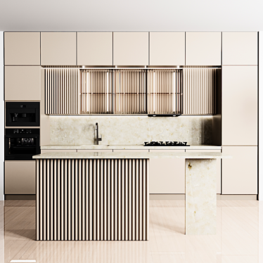 Modern Kitchen 3D Model - Editable & Detailed 3D model image 1 