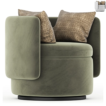 Modern Alessandra Swivel Armchair 3D model image 1 