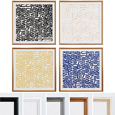 Modern Abstract Picture Frame Set 3D model image 1 