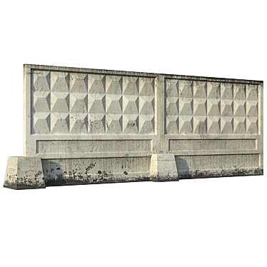 Concrete Fence 3D Model Kit 3D model image 1 