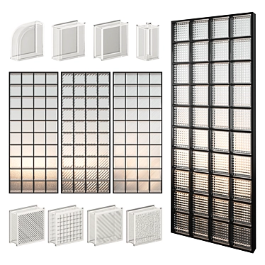 Glass Block Partition | Smooth Model 3D model image 1 