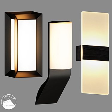 Modern Facade Outdoor Wall Lights 3D model image 1 