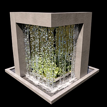 Handcrafted Waterfall No1: Outdoor Delight 3D model image 1 