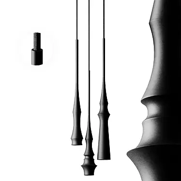 Elegant Slend Pendant Light by Bover 3D model image 1 